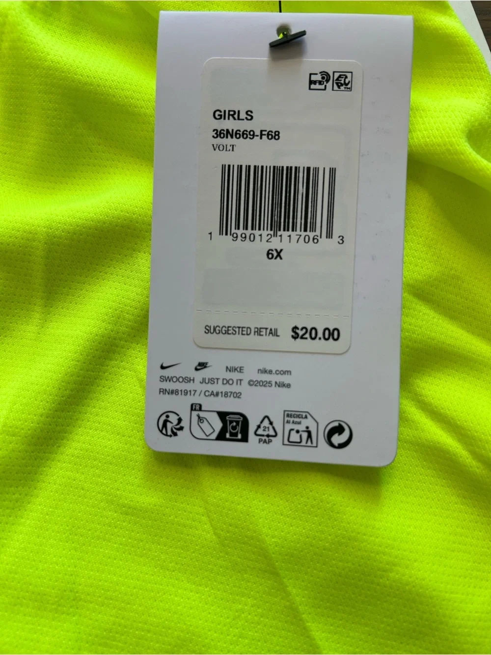NWT Nike Girls Shorts size 6X